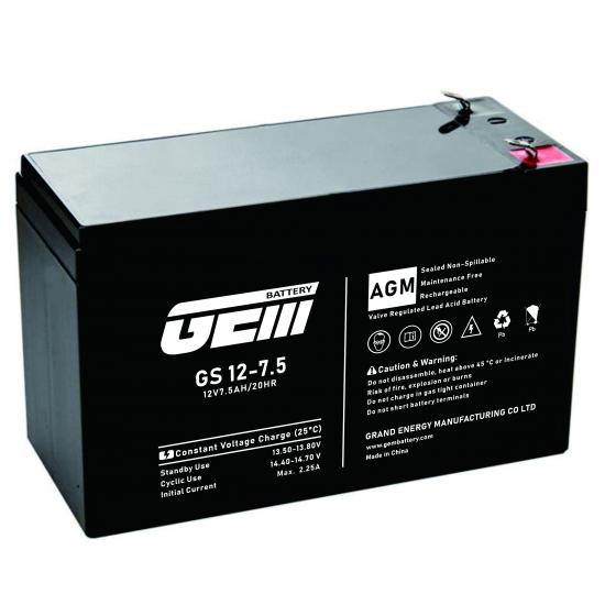 แบตเตอรี GEM รุ่น GS12-7.5 ขนาด 12 โวลต์ 7.5 แอมป์